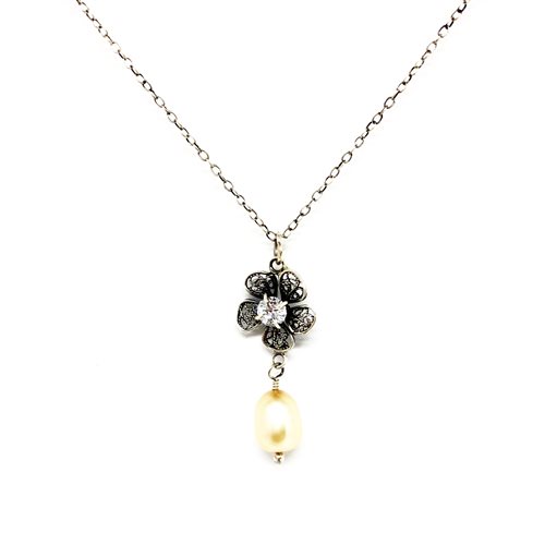Necklace Yvone Christa Woman in Silver Perla YC/C4136 - YC/C4136